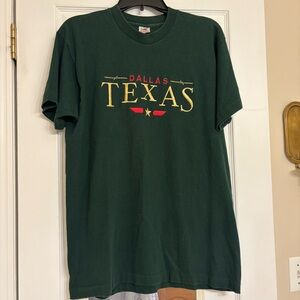 VTG Fruit Of The Loom USA Single Stitch Large Dallas Texas Embroidered T Shirt